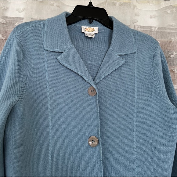 100% merino wool cardigan with Cuban collar - Picture 2 of 5